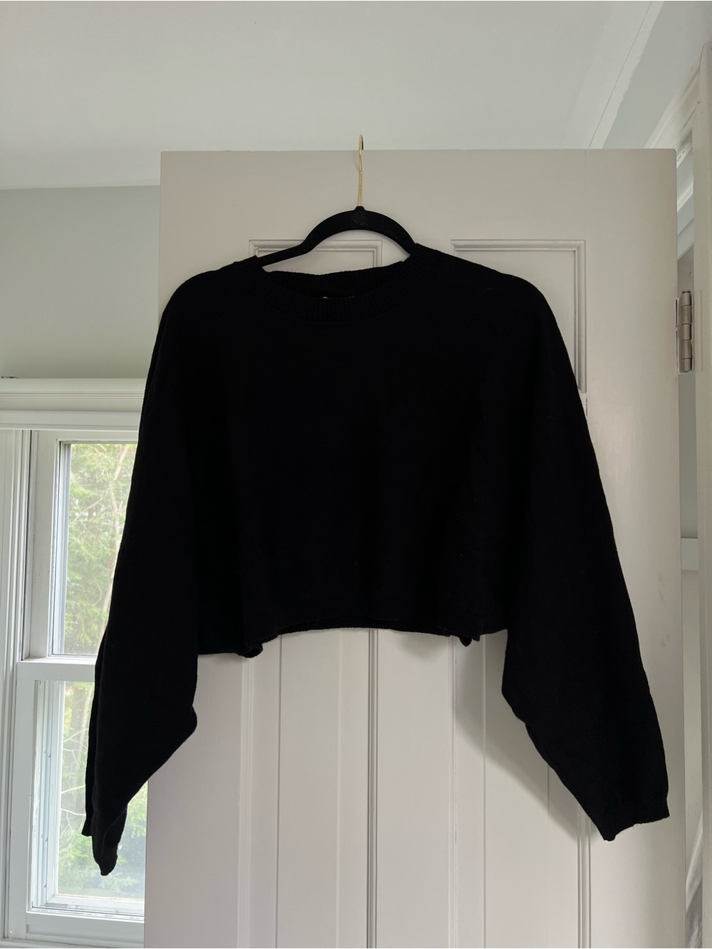 Princess Polly Black Ribbed Crewneck Sweater
